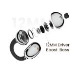 HiFuture FlexClip Black, Open Ear Comfort, Bluetooth 5.4, 4 Mics ENC Calling System, Playtime up to 30 Hours, IPX5 Waterproof, 12mm Driver Bass Boost