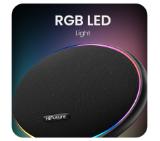 HiFuture ORBIT Black, 80W Output (Max.power), Built-in Powerful DSP with DynaBoost Technology, Pair to Stereo Sound System (TWS Mode), Wireless 5.4, Orbit Lighting, Aluminum Elegance, Up to 8 Hours Playtime, Support Extension Media Player, Connection:USB