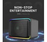 HiFuture Event Horizon Black, 3-Way Speaker System, 100W Output, Built-in DynaBoost Bass Technology, Built-in DC12V Non-Stop Playing Power Socket, Enable Karaoke Dancing Light, Up to 8 Hours Playtime, Bluetooth 5.3, Pair to Play (TWS Mode)