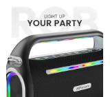 HiFuture MusicBox200 Black, 100W Output, Karaoke Enable, Two Wireless Microphone, 12000mAh Battery (Support Power Bank), RGB Lighting, Pair to Play (TWS Mode), Bluetooth 5.3