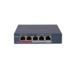 HikVision 4 Port Fast Ethernet Smart POE Switch, 4 x 10/100 Mbps PoE port, 1 x 10/100 Mbps RJ45 port, Total PoE Power Budget 45W, Up to 300 m Long Range PoE Transmission, 6 KV Surge Protection
