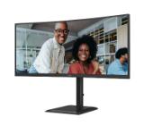 AOC CU34E4CV, 34" Curved 1500R VA WLED, 3440x1440@120Hz, 4ms GtG, 350cd m/2, 3500:1, 20M:1 DCR, Adaptive Sync, FlickerFree, Anti Blue Mode, 5Wx2, Tilt, Height Adjust, Swivel, 2xHDMI, DP, USB hub, RJ45