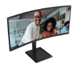 AOC CU34E4CV, 34" Curved 1500R VA WLED, 3440x1440@120Hz, 4ms GtG, 350cd m/2, 3500:1, 20M:1 DCR, Adaptive Sync, FlickerFree, Anti Blue Mode, 5Wx2, Tilt, Height Adjust, Swivel, 2xHDMI, DP, USB hub, RJ45