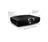 BenQ W5850 Laser Home Cinema Projector, 4K UHD (3840x2160), 2600 ANSI lumens, 1.6x, 1.00~1.6 Throw Ratio, 3D, Vertical Keystone, Motorized Glass Lens, CinematicColor, HDMIx2 (eARC 7.1 channel), RJ45, USBx2, RS232, No Speaker, 10.5kg, Black