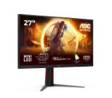 AOC U27G4XM, 27" Fast IPS MiniLED, 3840x2160@160Hz, 1ms GtG, 1200cd/m2, 1000:1, 80M:1 DCR, Adaptive Sync, FlickerFree, Low Blue Mode, Tilt, Height Adjust, Pivot, Swivel, HDMI, DP, USB hub