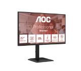 AOC Q27E4U, 27" IPS WLED, 2560x1440@120Hz, 4ms GtG, 350cd m/2, 1500:1, 20M:1 DCR, Adaptive Sync, FlickerFree, Anti Blue Light, 2Wx2, Tilt, Height Adjust, Pivot, Swivel, HDMI, DP, USB Hub