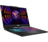 MSI Cyborg 15 A13UCK, i7-13620H (10C/16T, up to 4.90GHz, 24 MB), GeForce RTX 3050 4GB GDDR6, 15.6" FHD (1920x1080), 144Hz, IPS-Level, 16GB DDR5 5200MHz, 512GB PCIe Gen4x4 SSD, WiFi 6E, BT 5.3, 4 Zone RGB Kbd, NO OS, 53.5Whr, 1.98kg