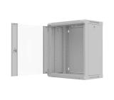 Lanberg Rack Cabinet, 19" wall-mount 12U/540x350 (flat pack) with glass door, Grey