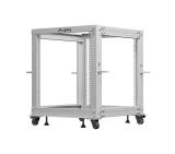 Lanberg open rack 19" 12U 600x600-1100 adjustable, grey