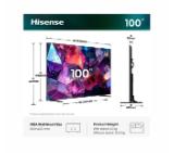 Hisense, 100''  E7S PRO,QLED Smart, FALD, 144Hz, 5000:1,Quantum Dot, Dolby vision ,Vidaa, ADS, Black