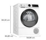 Bosch WQJ24201BY, SER6, Tumble dryer with heat pump 9kg D / C cond., 62dB EasyClean, drain set, black-blackgrey door, HC, Inclined direct touch display