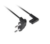 Lanberg CEE 7/16->IEC 320 C7 Euro (Radio) Power Cord 1.8M Angled VDE Black