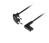 Lanberg CEE 7/16->IEC 320 C7 Euro (Radio) Power Cord 3 m Angled VDE Black