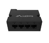 Lanberg Switch POE Extender DIN-GE4-BT-90W 1 x IN 3 x OUT Gigabit Ethernet DIN Rail BT 90W Metal Clips