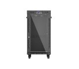 Lanberg Rack Cabinet 19" Free-Standing 22U/600X600 (FlAT Pack) With Glass Door LCD Black V2