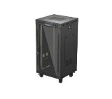 Lanberg Rack Cabinet 19" Free-Standing 22U/600X600 (FlAT Pack) With Glass Door LCD Black V2