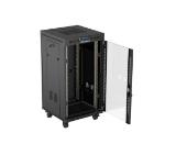 Lanberg Rack Cabinet 19" Free-Standing 22U/600X600 (FlAT Pack) With Glass Door LCD Black V2