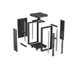 Lanberg Rack Cabinet 19" Free-Standing 22U/600X600 (FlAT Pack) With Glass Door LCD Black V2