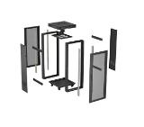 Lanberg Rack Cabinet 19" Free-Standing 24U/600X600 (FlAT Pack) With Mesh Door LCD Black V2
