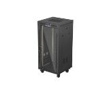 Lanberg Rack Cabinet 19" Free-Standing 24U/600X600 (FlAT Pack) With Glass Door LCD Black V2