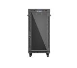 Lanberg Rack Cabinet 19" Free-Standing 24U/600X600 (FlAT Pack) With Glass Door LCD Black V2