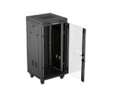 Lanberg Rack Cabinet 19" Free-Standing 24U/600X600 (FlAT Pack) With Glass Door LCD Black V2