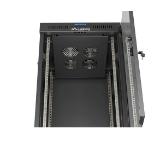 Lanberg Rack Cabinet 19" Free-Standing 24U/600X600 (FlAT Pack) With Glass Door LCD Black V2