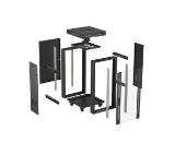 Lanberg Rack Cabinet 19" Free-Standing 24U/600X600 (FlAT Pack) With Glass Door LCD Black V2