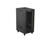Lanberg Rack Cabinet 19" Free-Standing 24U/600X800 (FlAT Pack) With Glass Door LCD Black V2