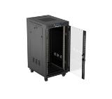 Lanberg Rack Cabinet 19" Free-Standing 24U/600X800 (FlAT Pack) With Glass Door LCD Black V2