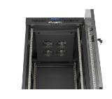 Lanberg Rack Cabinet 19" Free-Standing 24U/600X800 (FlAT Pack) With Glass Door LCD Black V2