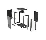 Lanberg Rack Cabinet 19" Free-Standing 24U/600X800 (FlAT Pack) With Glass Door LCD Black V2