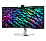 Dell P3426WEB, 34" Curved Conferencing Monitor, IPS Anti-Glare, 5ms, 100 Hz, 1500:1, 300 cd/m2, WQHD 3440x1440, 99% sRGB, HDMI, Display Port, USB-C Hub, RJ45, Webcam, Mic, Speacers, KVM Switch, PD 90W, Height Adjustable, Pivot, Swivel, Tilt, Black
