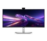 Dell P3426WEV, 34.1"  Curved Webcam Monitor, IPS Anti-Glare, 5ms, 100 Hz, 1500:1, 350 cd/m2, UW-QHD 3440x1440, 99% sRGB, HDMI, Display Port, USB-C Hub, RJ45, Webcam, KVM Switch, PD 90W, Height Adjustable, Pivot, Swivel, Tilt, Black