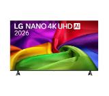 LG 65NU800B3LA, 65" 4K HDR UHD, 3840x2160, DVB-T2/C/S2, AI Alpha 7, HDR 10, webOS 26, ThinQ AI, VRR, ALLM, HGiG, WiFi, Clear Voice, 4K Super Upscaling, Bluetooth 5.3, Hdmi e-ARC , CI, LAN, AirPlay2, AI Sound Pro, Google Cast, 2 Pole stand, Black