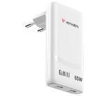 Verbatim Fold 'n' Go GaN Charger 65W EU plug White