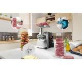 Bosch MFWS820M, SER8, Meat mincer, Blocking power: 2500W, 4,5 kg/min, 10-year motor, dishwasher safe, kebbe att., sausage att., silver black