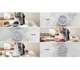 Bosch MFWS820M, SER8, Meat mincer, Blocking power: 2500W, 4,5 kg/min, 10-year motor, dishwasher safe, kebbe att., sausage att., silver black