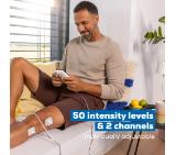 Beurer EM 56 digital TENS/EMS unit,Pain therapy (TENS), Muscle stimulation (EMS), impulse massage, 4 electrodes, 2 adjustable channels, 22 training programs, 50 intensity levels