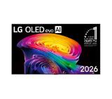 LG OLED65C61LA, 65" OLED evo, 4K (3840 x 2160), DVB-C/T2/S2, Alpha 11 AI 4K Gen3, 120Hz Native (VRR 165Hz), ThinQ AI, HDR10, NVIDIA G-SYNC, AMD FreeSync, Dolby Vision, Dolby Atmos, AI Agent, Wi-Fi 6E, Bluetooth, eARC (HDMI 2), USB, Airplay 2, CI slot, Mu
