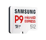 Samsung 512GB micro SD Card P9 Express UHS-I Read 65K IOPS, UHS-I 2K IOPS - Write 52K IOPS, UHS-I 2K IOPS Class 10 U3 V30 A1
