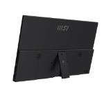 MSI PRO MP165 E6 Portable Monitor, 15.6", 4ms, 60Hz IPS, 1920x1080, EyesErgo, Anti-flicker, Less Blue Light, 250nits AG, 16.7M, 1000:1, 2xType-C(15W), HDMI(2.0b), 2x1W, Tilt, VESA 75, Black, 0.78kg