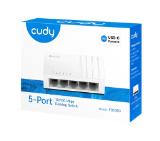 Cudy FS105D 5-Port 10/100 Mbps Desktop Switch, 5 10/100M RJ45 Ports, Desktop Plastic Case