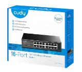 Cudy FS1016 16-Port 10/100 Mbps Metal Switch, 16 10/100 Mbps RJ45 Ports, Rack-mountable Steel Case
