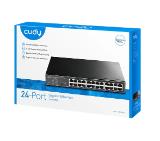 Cudy GS1024 24-Port Gigabit Metal Switch, 24 Gigabit RJ45 Ports, Rack-mountable Steel Case