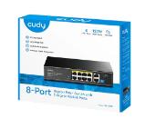 Cudy GS1010P 8-Port Gigabit PoE+ Switch with 2 Gigabit Uplink Ports 120W8 RJ-45 10/100/1000M PSE ports + 2 RJ45 10/100/1000  Uplink Port Unmanaged PoE+ Switch, Rack-mountable Steel Case, 120W Internal Power Supply
