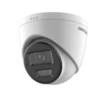 HikVision 8 MP Smart Hybrid Light Fixed Turret Network Camera, 2.8mm, F2.0, IR, White Light up to 30m, 120 dB WDR, H.265+, IP67, built-in microphone, built-in memory card slot, support micro SDXC (512GB), 12Vdc/PoE 6.5W