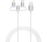 Verbatim Sync & Charge Cable 3-in-1 USB-A to Micro-B/USB-C/Lightning 18W 100cm - White