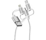 Verbatim Sync & Charge Cable 3-in-1 USB-A to Micro-B/USB-C/Lightning 18W 100cm - White