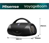 Hisense, VoyageBoom, Party speaker 2.0 Ch., 360W, BT, 24h play,IP67 Water and Dust Proof,Ambient Light,Dual-way Strap,Built-in Powerbank,Dual-level Bass Boost,Black